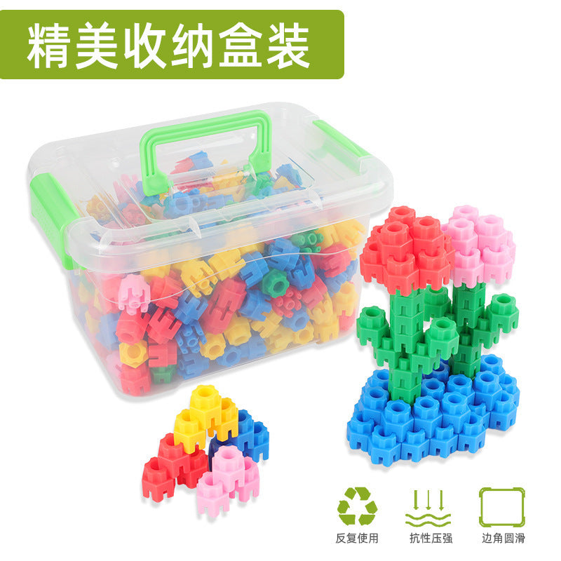 Children's hexagonal building blocks for 3-6 years old, educational toys for boys and girls, 4-5 years old, baby assembly and insertion building blocks, creative toys