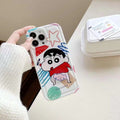 Photo frame airbag compatible with apple 16 pro, cartoon shin-chan soft case, iphone xr rotating snot phone protective cover