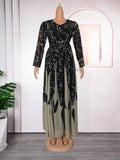 fashiondress african women's plus size  long sleeveseleganceprinting chiffon long skirt