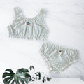 Baby girl swimsuit cute  girls' vacation hot spring striped cherry kids swimwear ins bikini swimsuit