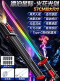 Tiktok viral spray firework lightsaber - wandering swordsman glowing laser sword - katana toy for kids & boys