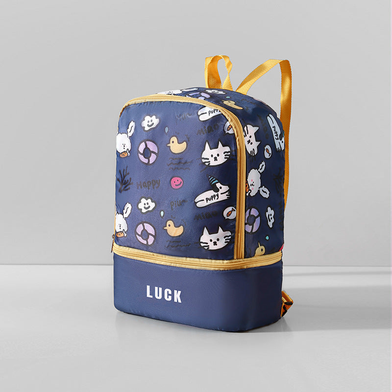 New children's swimming bag wet and dry separation belt shoe compartment beach bag waterproof swimsuit storage bag travel bag backpack