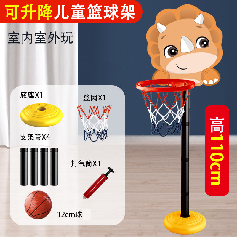 Free shipping cartoon basketball hoop set - indoor kids' basketball goal with adjustable height - wholesale sports toys