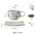 Classy stylish retro coffee cup and saucer suit creative stoneware latte cup for home souvenir mug and saucer