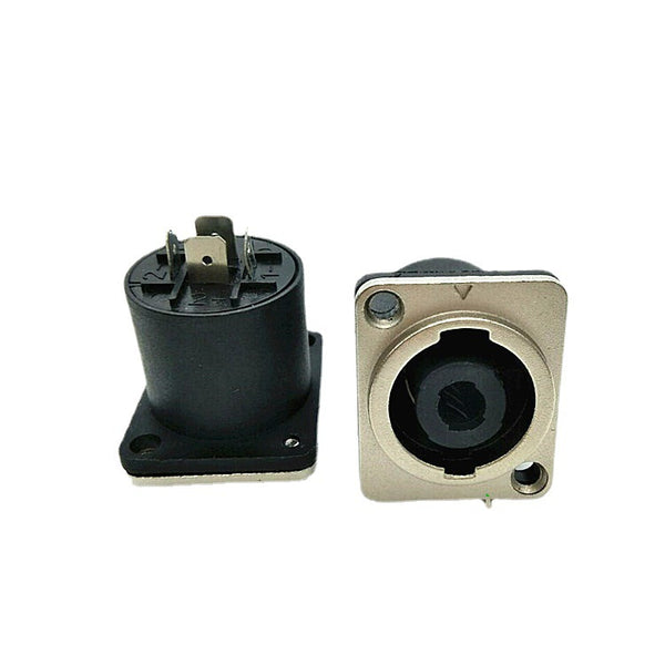 Speaker plug, metal panel 4-pin Xanon socket, stage audio and mixer professional socket, small square seat