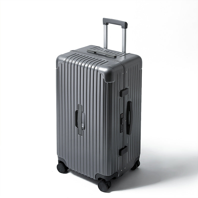 Large capacity suitcase Women's 24-inch aluminum frame trolley case Thickened 28-inch suitcase Leather case Password box Boarding