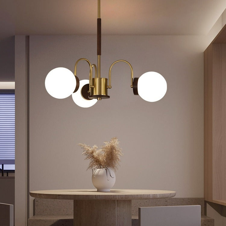 Wabi Sand Wind Simple Modern Atmosphere Walnut Light Luxury American Retro Magic Bean Restaurant Lighting Living Room Bedroom Chandelier