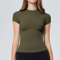 New women's outdoor sports set: slim-fit yoga outfit for everyday wear - short sleeve, stretchy running top