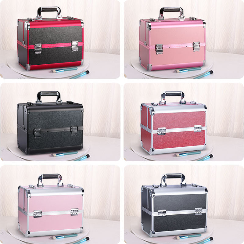 Haosen Cosmetic Case Portable Large Capacity Cosmetics Storage Box Nail Art Eyelash Embroidery Toolbox Household