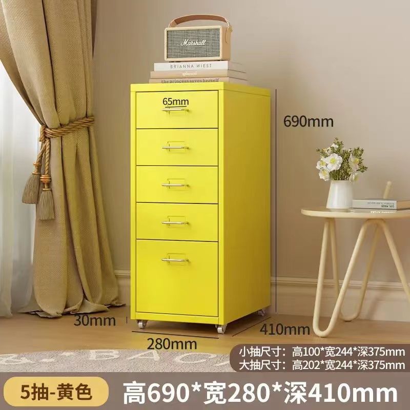 Wrought iron storage cabinet - multi-tier drawer unit for living room, bedroom, and girls' room - cute and practical floor-standing combination storage cabinet
