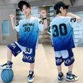 Boys' quick-dry basketball outfit summer set  new cool & stylish mid-to-large kids summer sports fashionable children's summer style