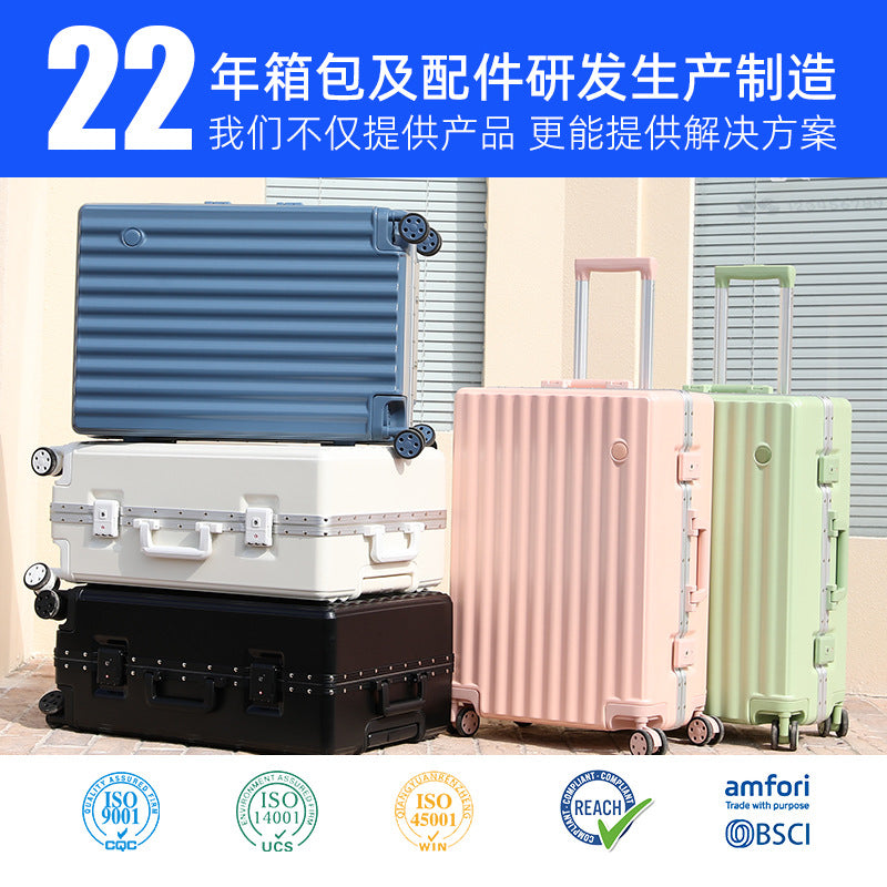 Customized aluminum frame trolley case 20 inch universal wheel suitcase Internet celebrity ins suitcase Female student password box