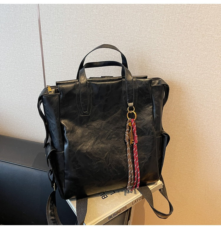 Cross-border retro backpack women's large-capacity casual versatile commuter schoolbag street trend premium travel backpack