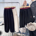Boys' fleece-lined pants: new  winter collection - fleece casual pants, mink fleece pants, girls' sweatpants, color block, versatile style
