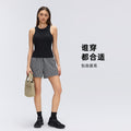 Women's casual sports shorts - bubble plaid, elastic waist, running training shorts, summer quick-dry fitness pants d26033
