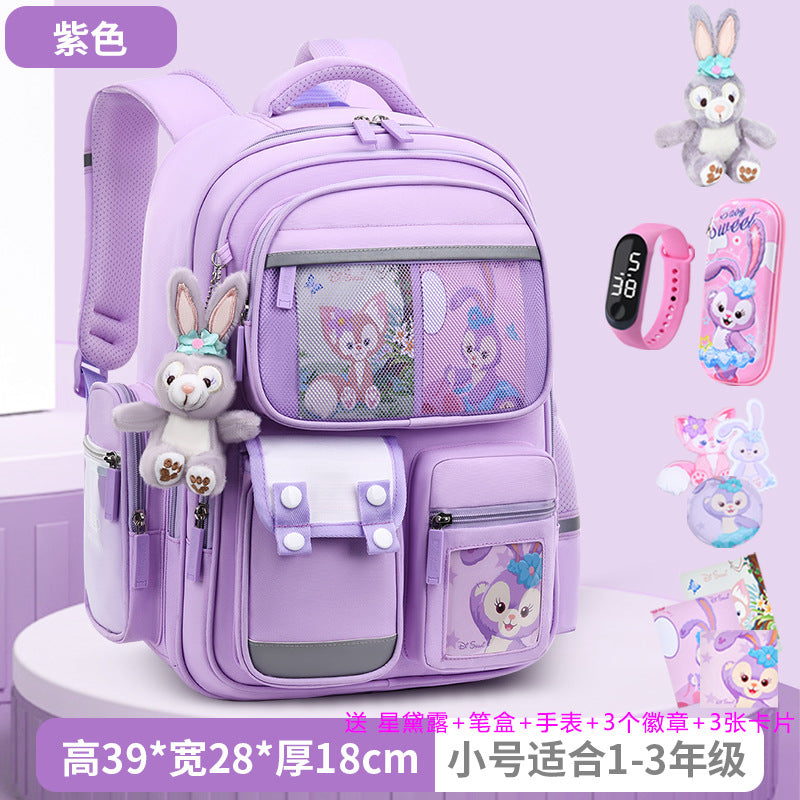 2026 new school backpack for girls, grades 1-6: lightweight, ergonomic, and spine-protecting backpack for elementary school students