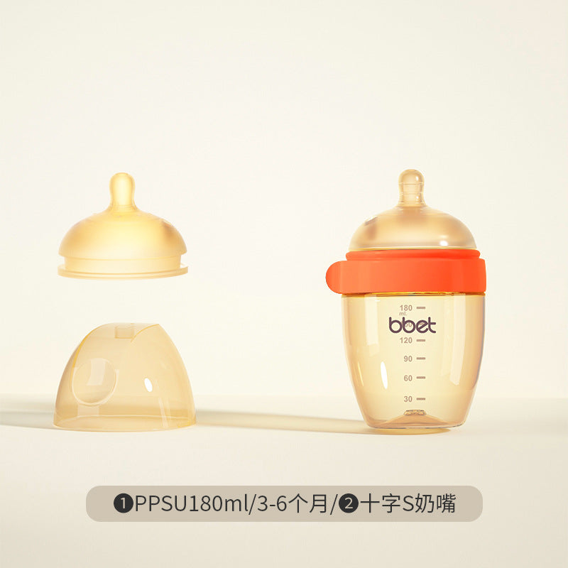 Babycare newborn ppsu baby bottle - infant straw bottle with wide neck, plastic feeding bottle
