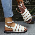 export plus size women's summer sandals - new one-strap buckle flat woven open-toe beach sandals