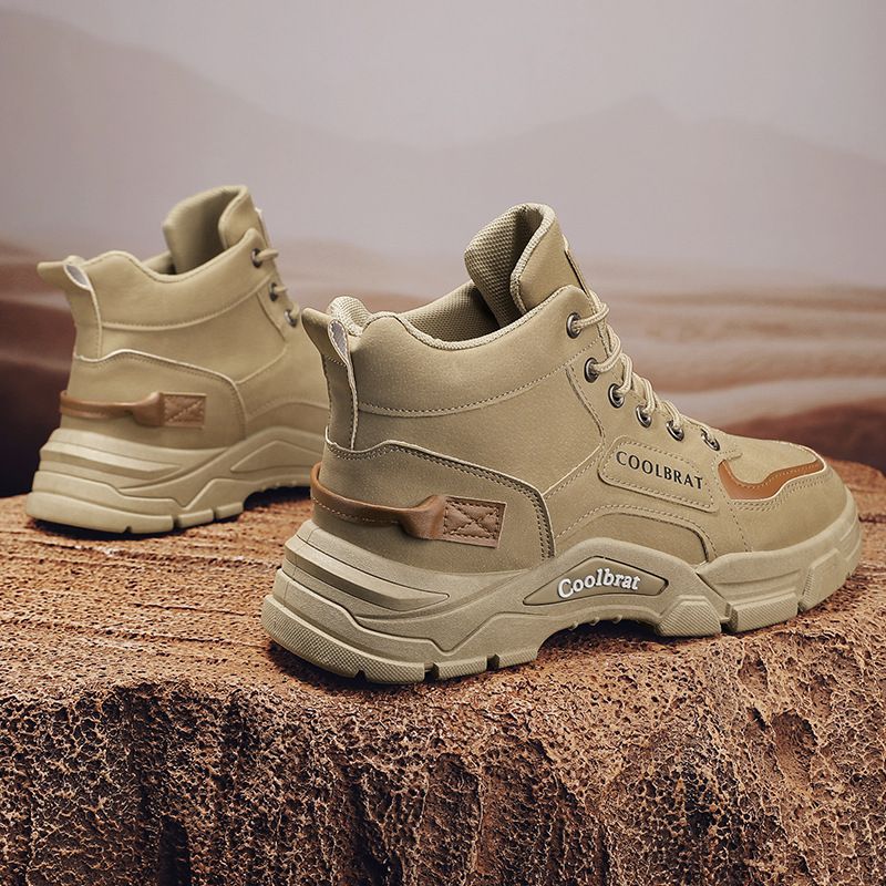 High-top men's boots: 2024 winter new arrivals - workwear style, outdoor hiking, construction site safety, anti-slip, wear-resistant, martin boots