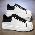 Mcqueen men's shoes: autumn niche design, versatile casual skate shoes, trendy brand, high-end athletic thick-soled white sneakers