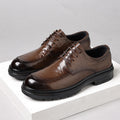 Genuine leather hand-crafted texture dress shoes for men - formal, casual, business, commute, office, soft sole, wedding, groom shoes