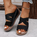 Amazon  spring/summer new arrival: women's plus size embroidered & hollow-out wedge sandals - wholesale for export