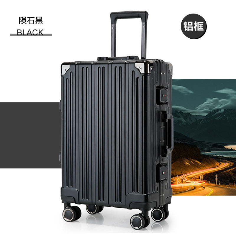 Guangludi uses an aluminum frame suitcase of AE8 thousand materials, which can travel as, and the password box bag is simple.