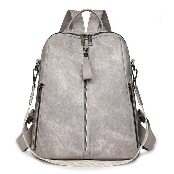 Women's backpack women's 2025 new pu outdoor retro soft leather casual backpack European and American fashion multi-purpose commuter bag