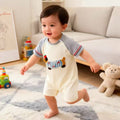 Summer lightweight full month baby romper - newborn short-sleeve bodysuit - cartoon onesie for boys and girls