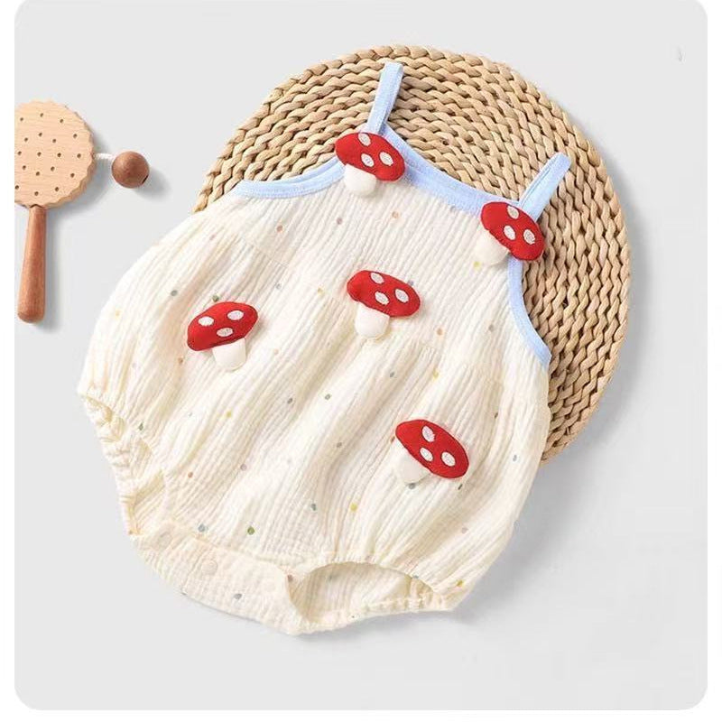 Summernew arrival jumpsuit thin sleeveless butt-covering cute cartoon baby girl jumpsuit romper suspender jumpsuit