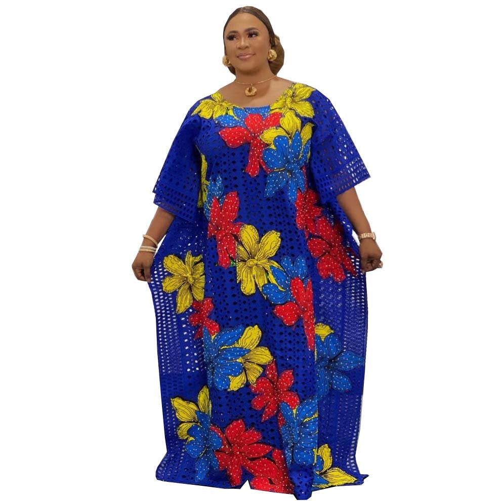 supply plus size women's cotton embroidered sexycut out long skirt printing hot diamond elegantwork clothing long skirt special price