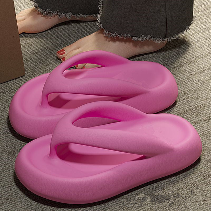 Eva thick-soled flip-flops: trendy, soft, height-boosting, summer-ready, indoor/outdoor, non-slip wholesale slippers
