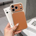 Simple solid color leather texture instantly transforms to 17, compatible with apple 17 pro max lychee grain phone case iphone 16 protective cover