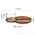 Ins-style acacia wood tray water cup set - perfect for snacks, afternoon tea, or solo dining. creative solid wood serving platter