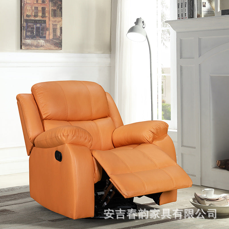 First-class space capsule small apartment genuine leather reclining massage bed electric multi-functional living room lazy sofa single chair
