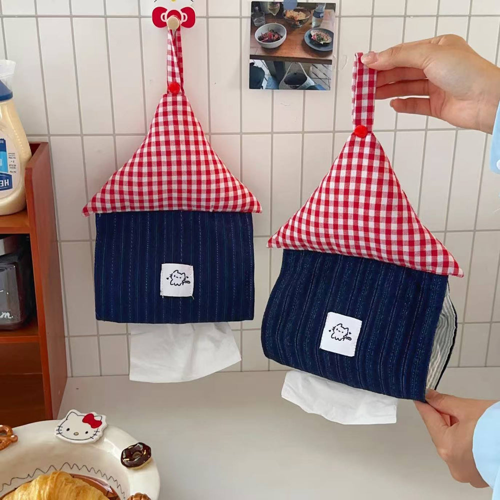Creative small house paper box dormitory for home kitchen bathroom tissue box high-looking wall-mounted tissue hanging bag