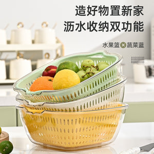Personalized double-layer sink drain basket six-piece set kitchen living room for home fruit washing plate casual vegetable basket