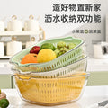 Double-layer sink drain basket six-piece set kitchen living room for home fruit washing plate casual plastic vegetable basket