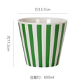 Minimalist hand-painted striped ceramic ice cream cone - creative & unique large-sized popcorn holder - home tableware storage container