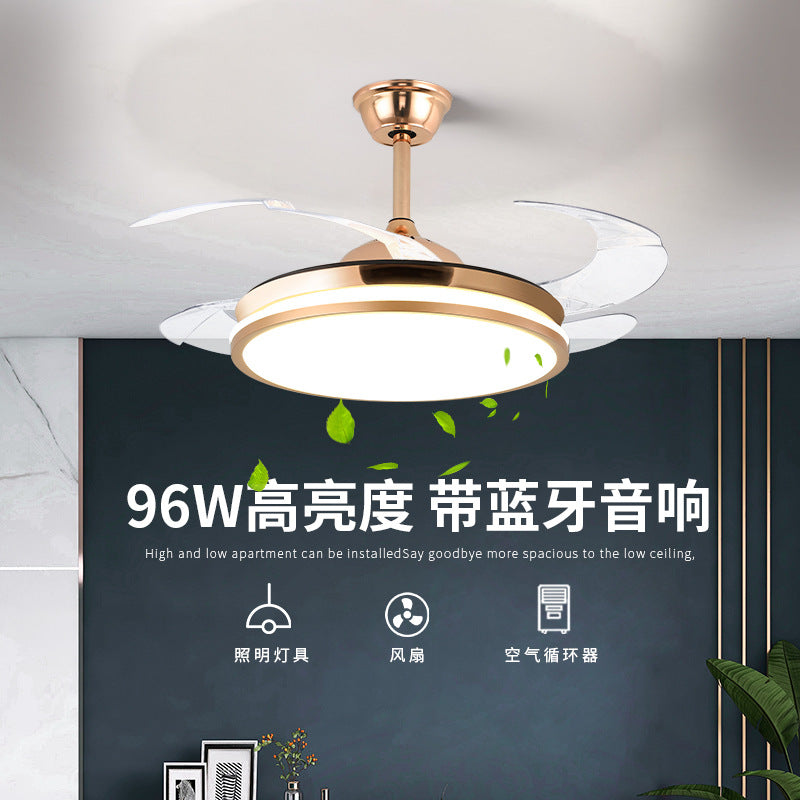 Invisible fan light household lighting modern simple household integrated fan leaf dining room light bedroom chandelier 2024 new