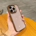 Suitable for iphone 17 air orange phone case, 15 apple 16 transparent hard case with gold shield metal lens ring, drop-proof