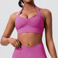 new peach butt workout yoga set - halter top & outdoor fitness outfit