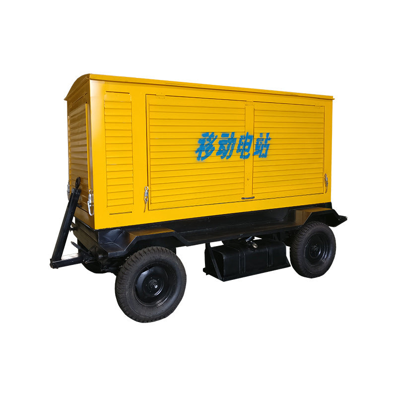 Mobile trailer diesel generator 200KW 4-wheel mobile power station generator, outdoor rainproof mobile generator