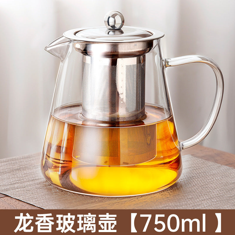Glass teapot with filter tea water separation cup for homewater kettle fair cup tea maker high borosilicate glass