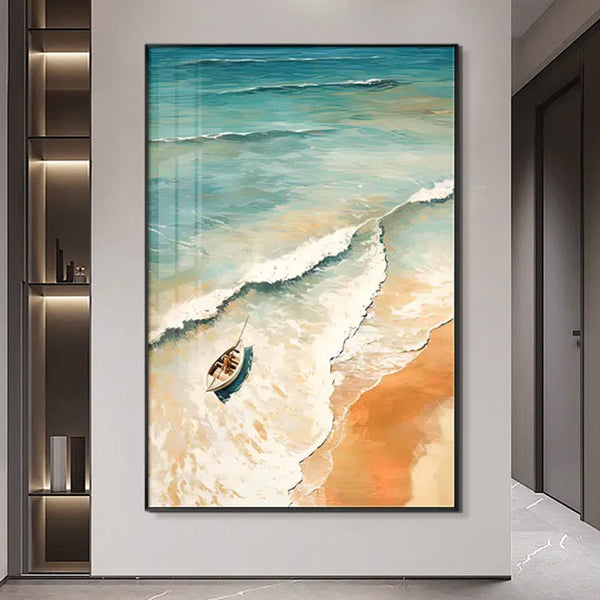 高级感海景风景玄关装饰画奶油风走廊过道壁画客厅沙发背景墙挂画