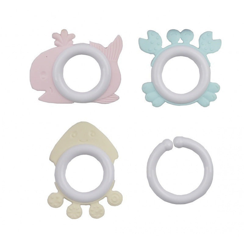 Cross-border baby hand rattle toy 0-1 years old newborn baby can gnaw teething glue baby bed bell pedal piano pendant