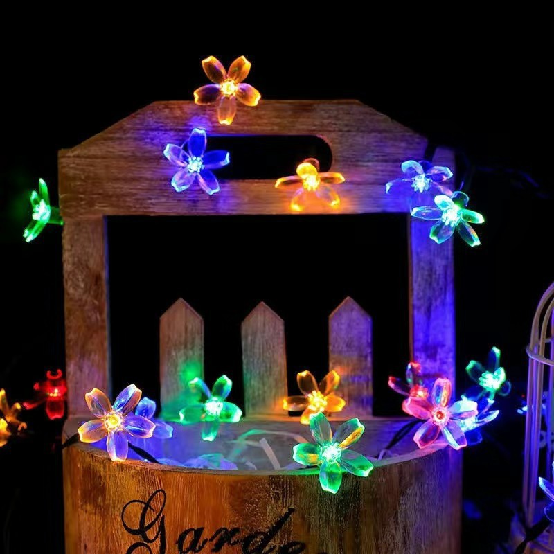 LED solar energy project small colorful lights flashing lights string lights household outdoor garden balcony decorative lights waterproof star lights