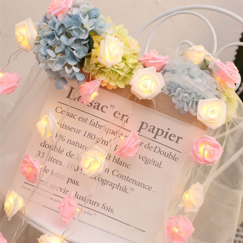 Cross-border LED lanterns rose battery box light string Valentine's Day wedding decoration lights Christmas arrangement street stall direct batch