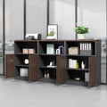 Office wooden filing cabinet - low profile, lockable, partitioned, document storage, open storage