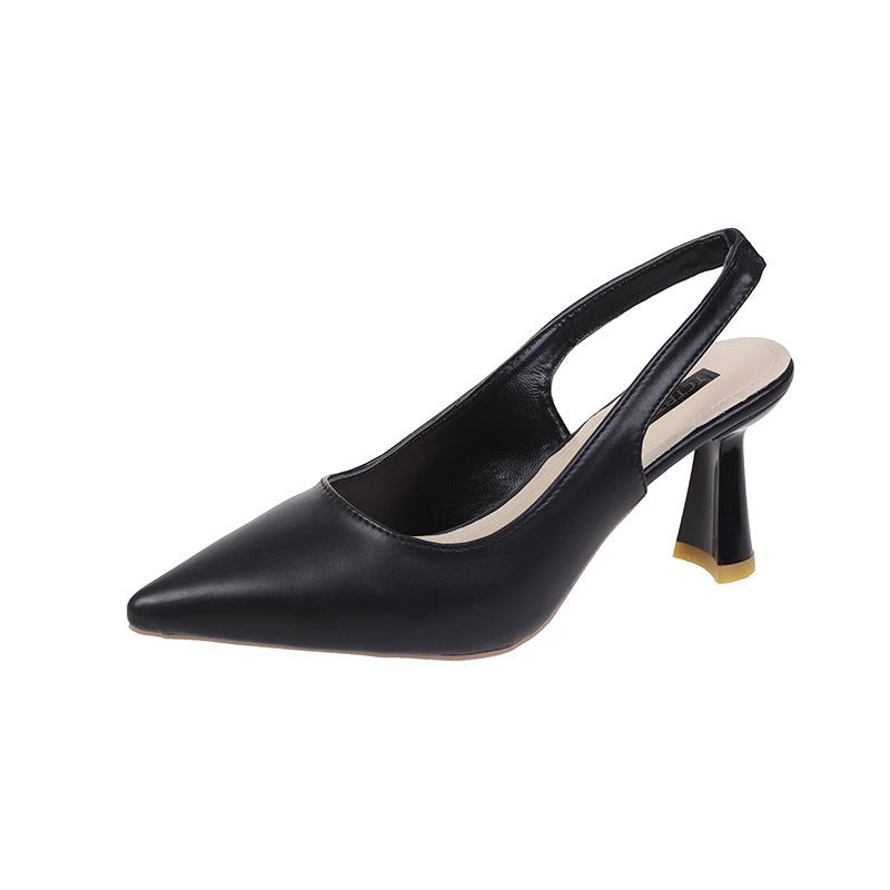 2022 spring/summer new pointed-toe high heels women's stiletto closed-toe sandals backless pumps